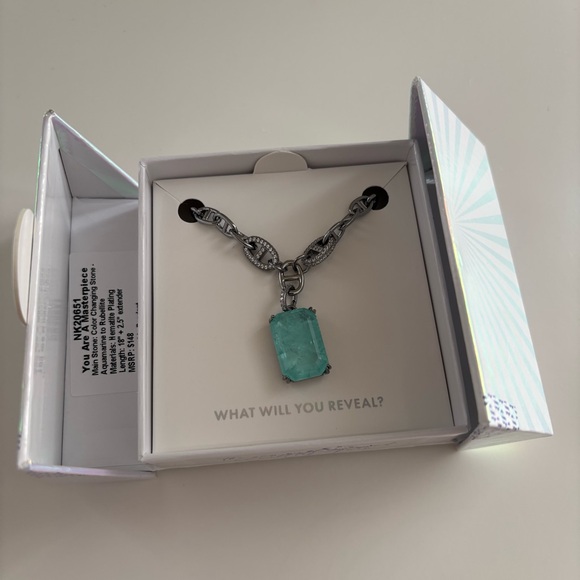 Bomb Party MHA25 Necklace in YOU ARE A MASTERPIECE NK20651 Aquamarine-Rubellite - Picture 2 of 5